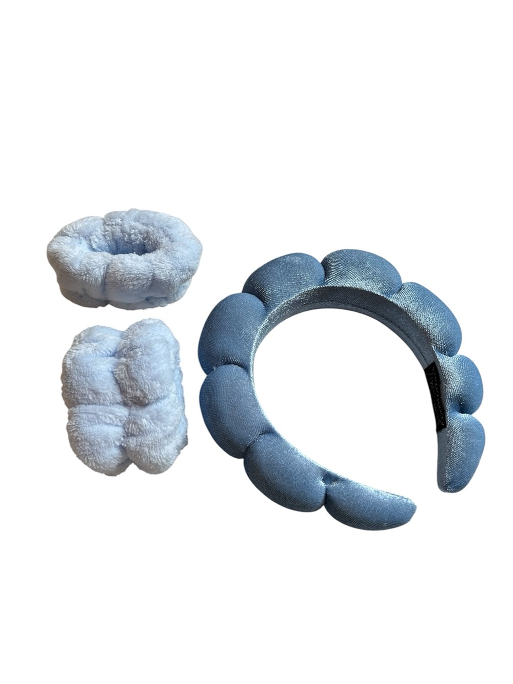 Padded Bubble Headband with Wristbands- Light Blue